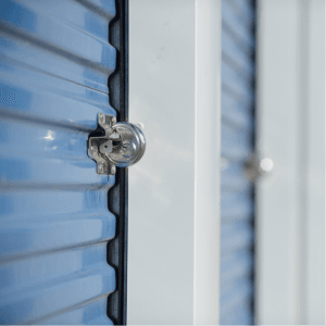 Storage facility with blue storage units