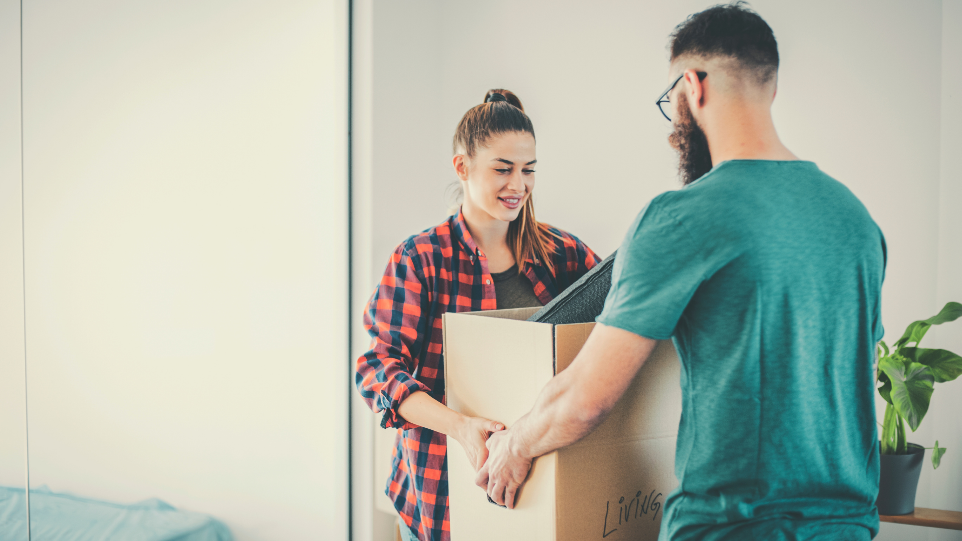 a couple is moving together